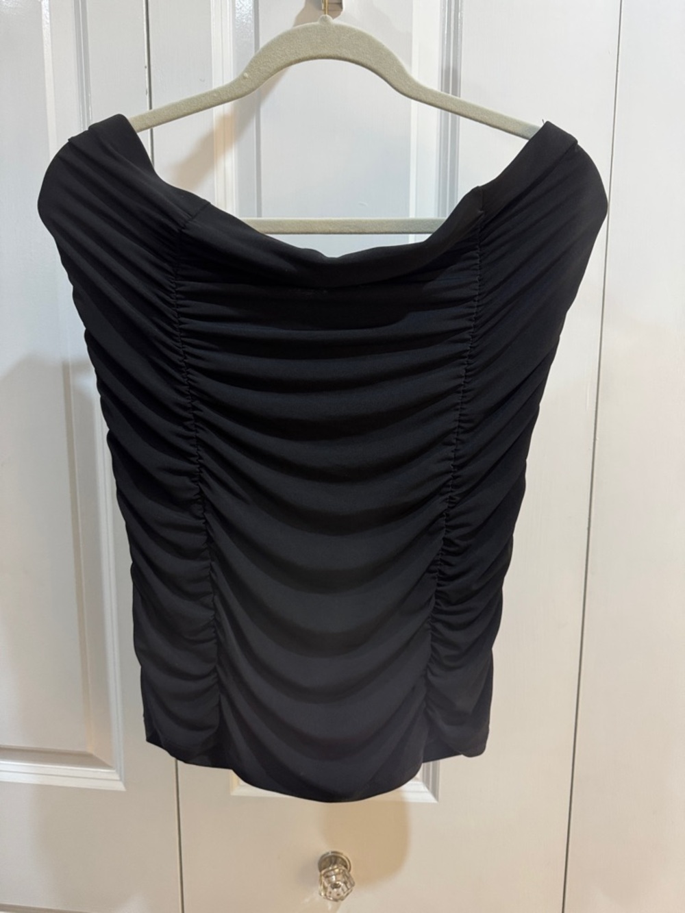 NWT Plus Size Black Ruched Midi Skirt
